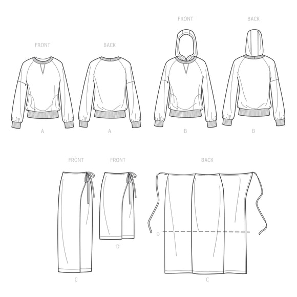 Simplicity Sewing Pattern S9450 Mimi G Misses' Knit Casual Tops and Skirts