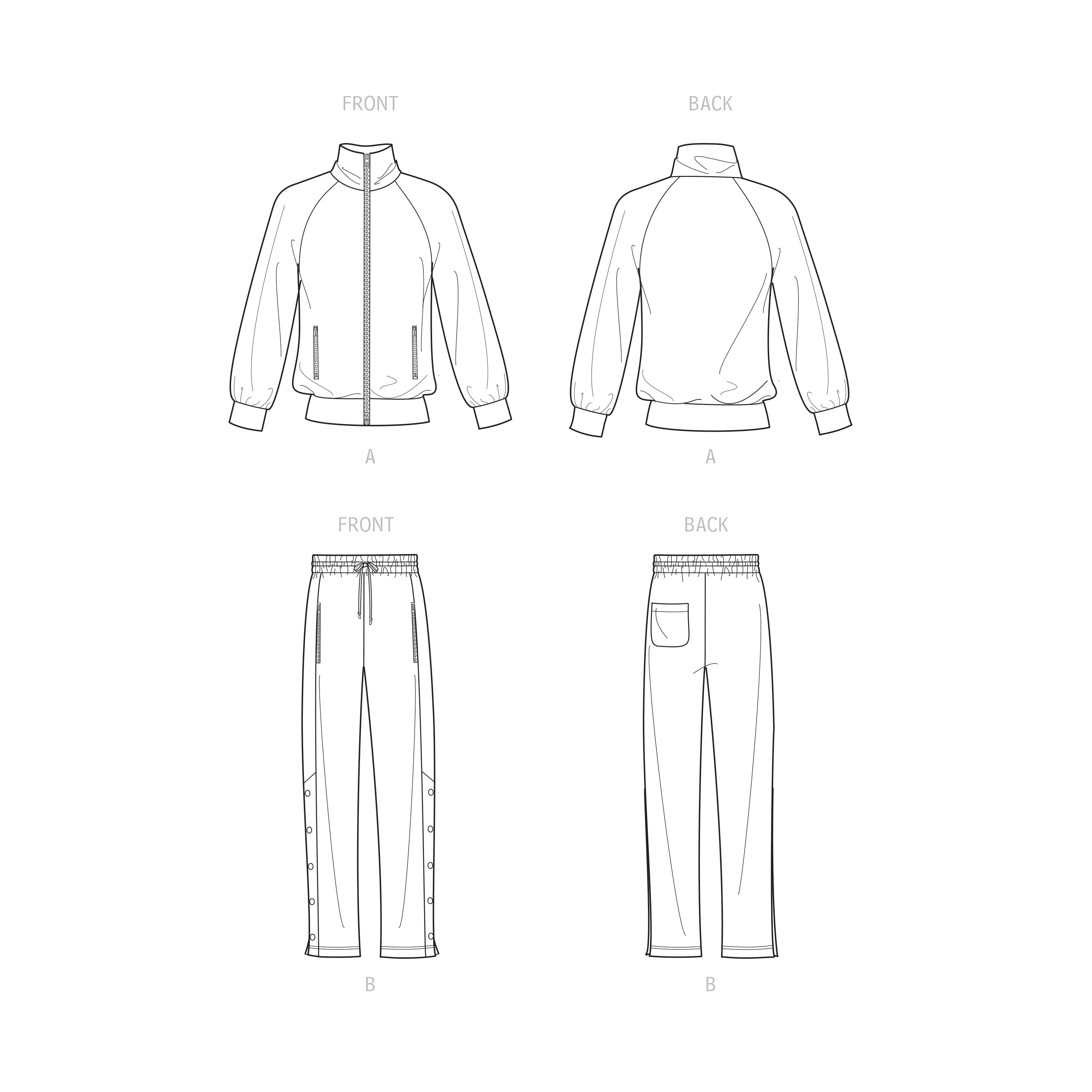 Simplicity Sewing Pattern S9458 Mimi G Men's Jacket and Jogger Bottoms