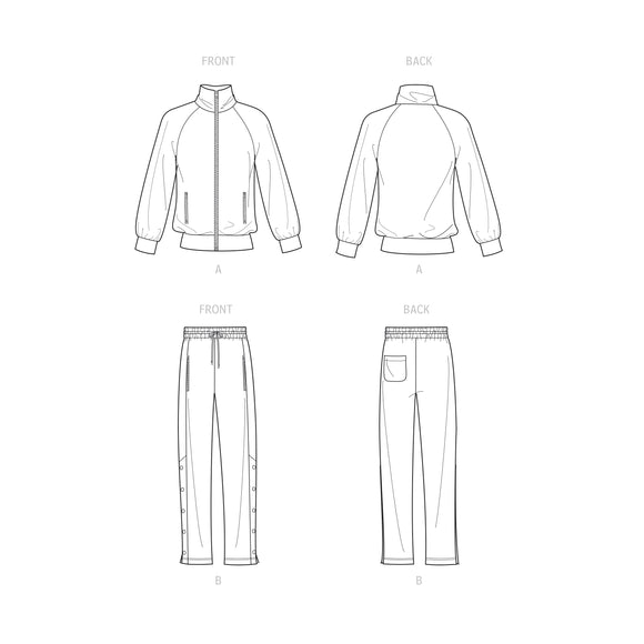 Simplicity Sewing Pattern S9458 Mimi G Men's Jacket and Jogger Bottoms