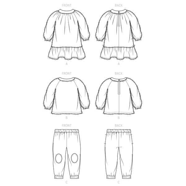 Simplicity Sewing Pattern S9460 Toddlers' and Children's Dress, Top and Trousers