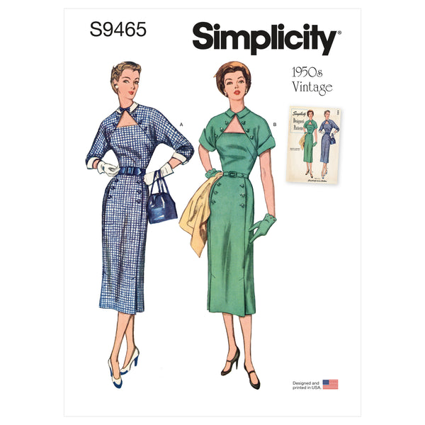 Simplicity Sewing Pattern S9465 Misses' 1950s Vintage Dress