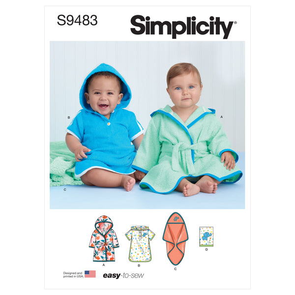 Simplicity Sewing Pattern S9483 BABIES' BATH SET