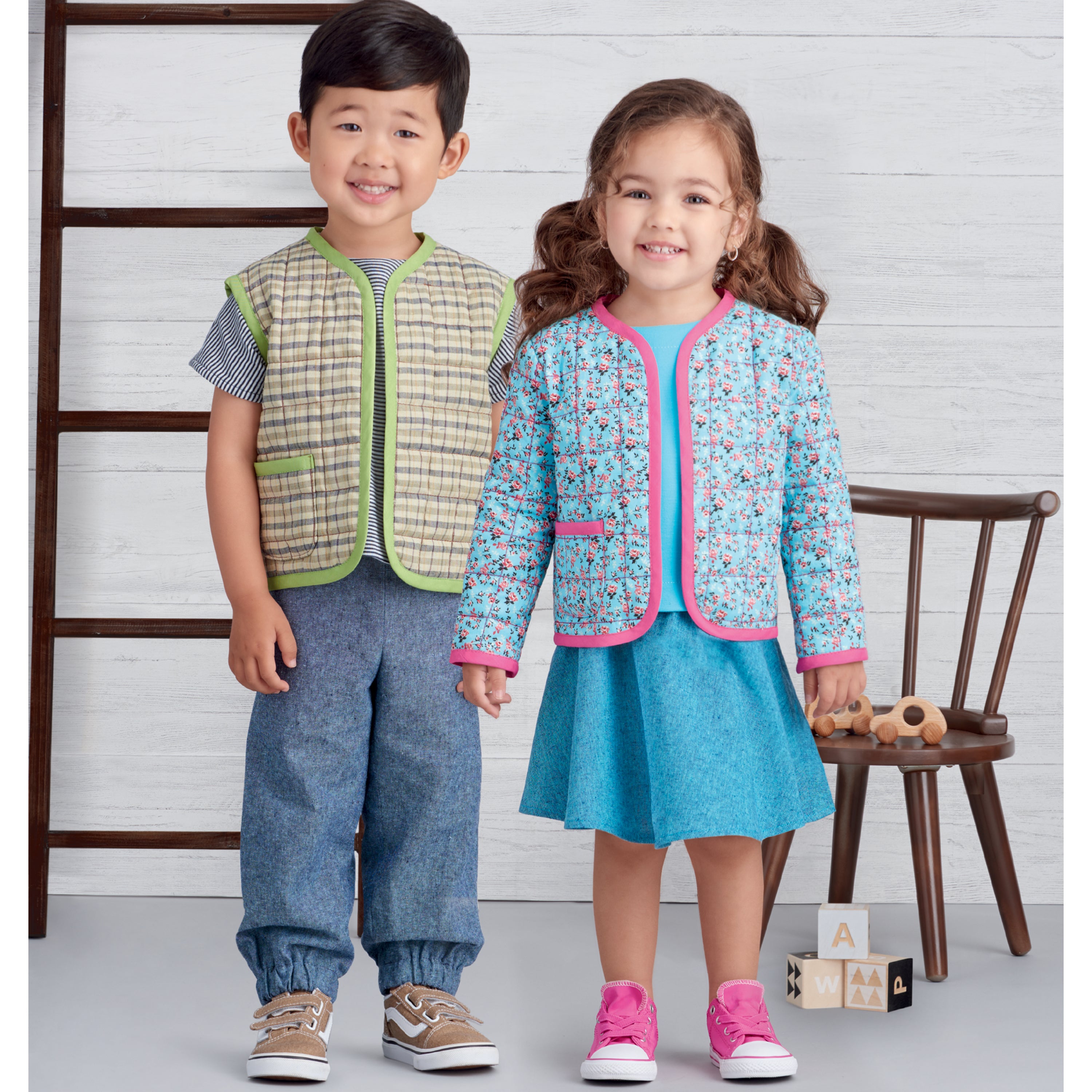 Simplicity Sewing Pattern S9485 TODDLERS' KNIT TOP, JACKET, VEST, SKIRT AND PANTS - 0