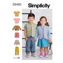 Simplicity Sewing Pattern S9485 TODDLERS' KNIT TOP, JACKET, VEST, SKIRT AND PANTS-1
