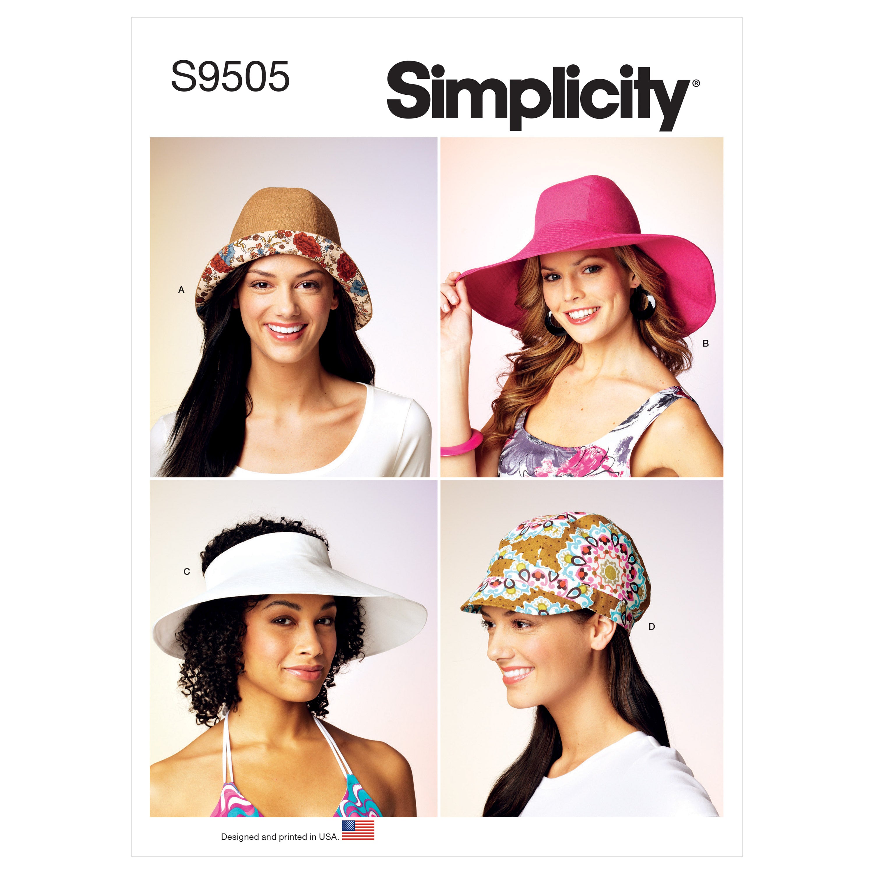 Simplicity Sewing Pattern S9505 HATS IN FOUR STYLES