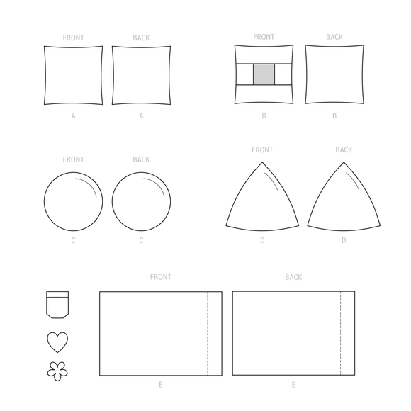 Simplicity Sewing Pattern S9530 PILLOWS IN THREE SIZES AND PILLOW CASE