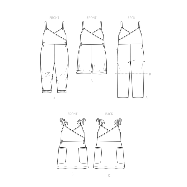 Simplicity Sewing Pattern S9558 TODDLERS' AND CHILDREN'S JUMPSUIT, ROMPER AND JUMPER