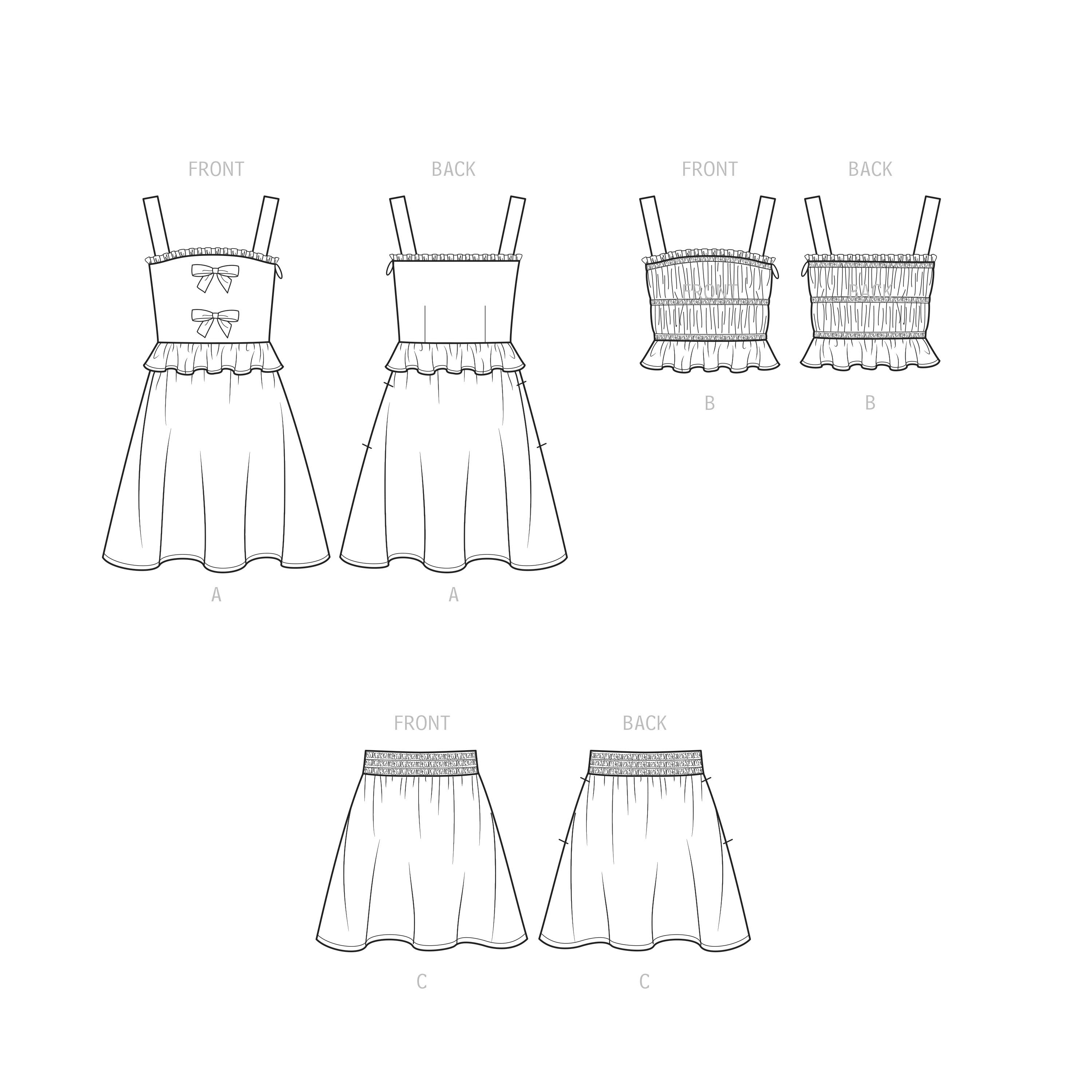 Simplicity Sewing Pattern S9560 CHILDREN'S AND GIRLS' DRESS, TOP AND SKIRT