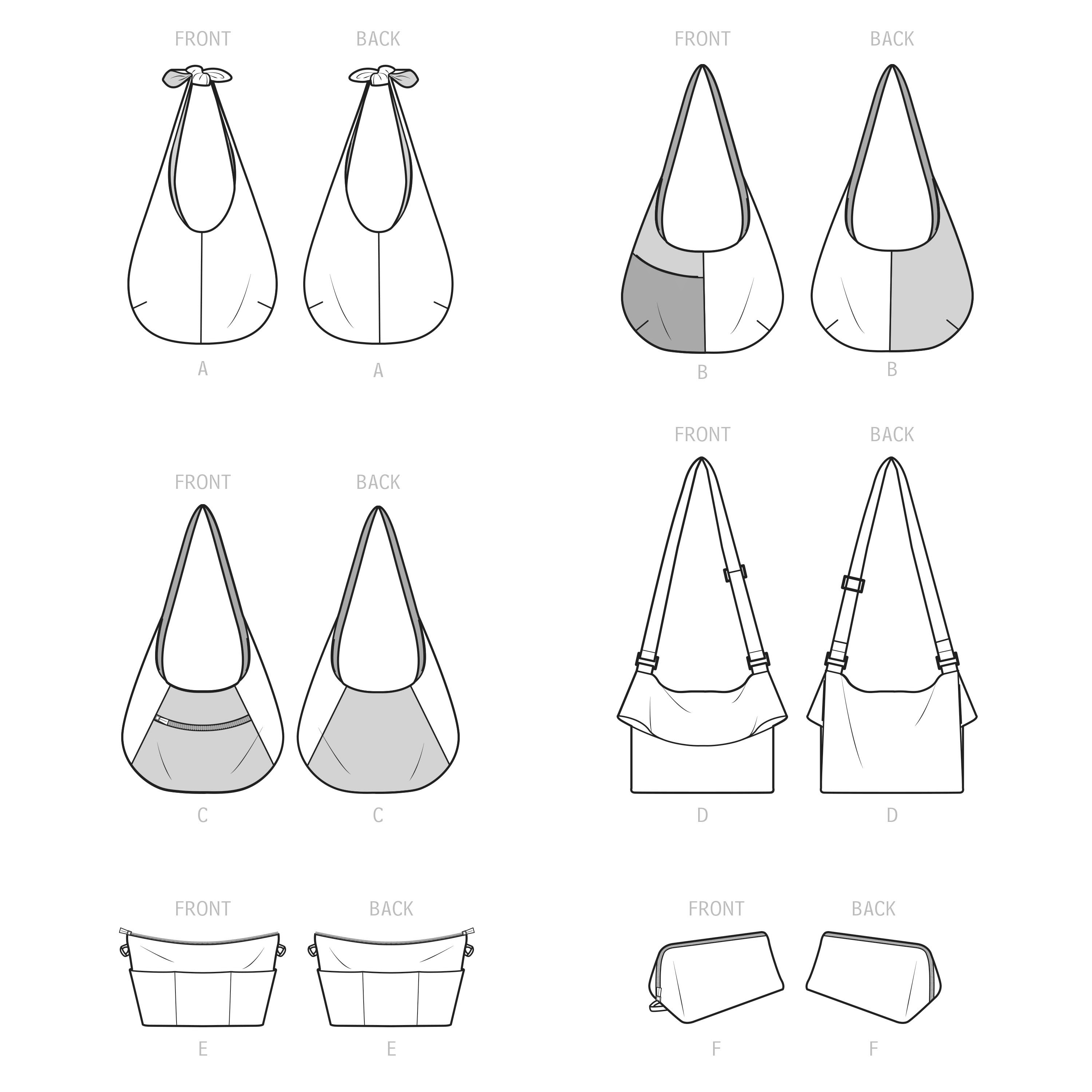 Simplicity Sewing Pattern S9563 SLOUCH BAGS, PURSE ORGANIZER AND COSMETIC CASE