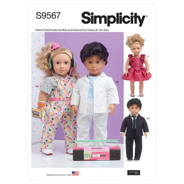 Simplicity Sewing Pattern S9567 18" DOLL CLOTHES