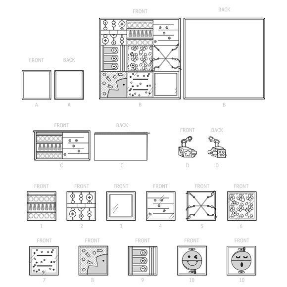 Simplicity Sewing Pattern S9575 FIDGET PAGES, QUILT, ZIPPER CASE AND KEY FOB