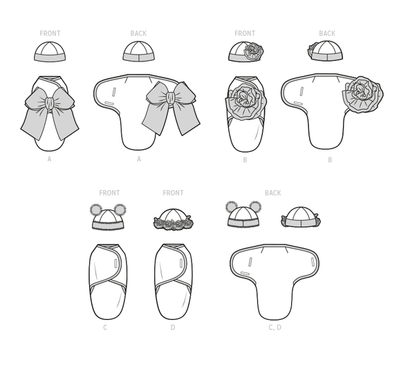 Simplicity Sewing Pattern S9591 BABIES' BUNTINGS AND HATS