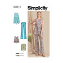 Simplicity Sewing Pattern S9611 MISSES' TUNIC, CROPPED TOP, PANTS AND SHORTS-1