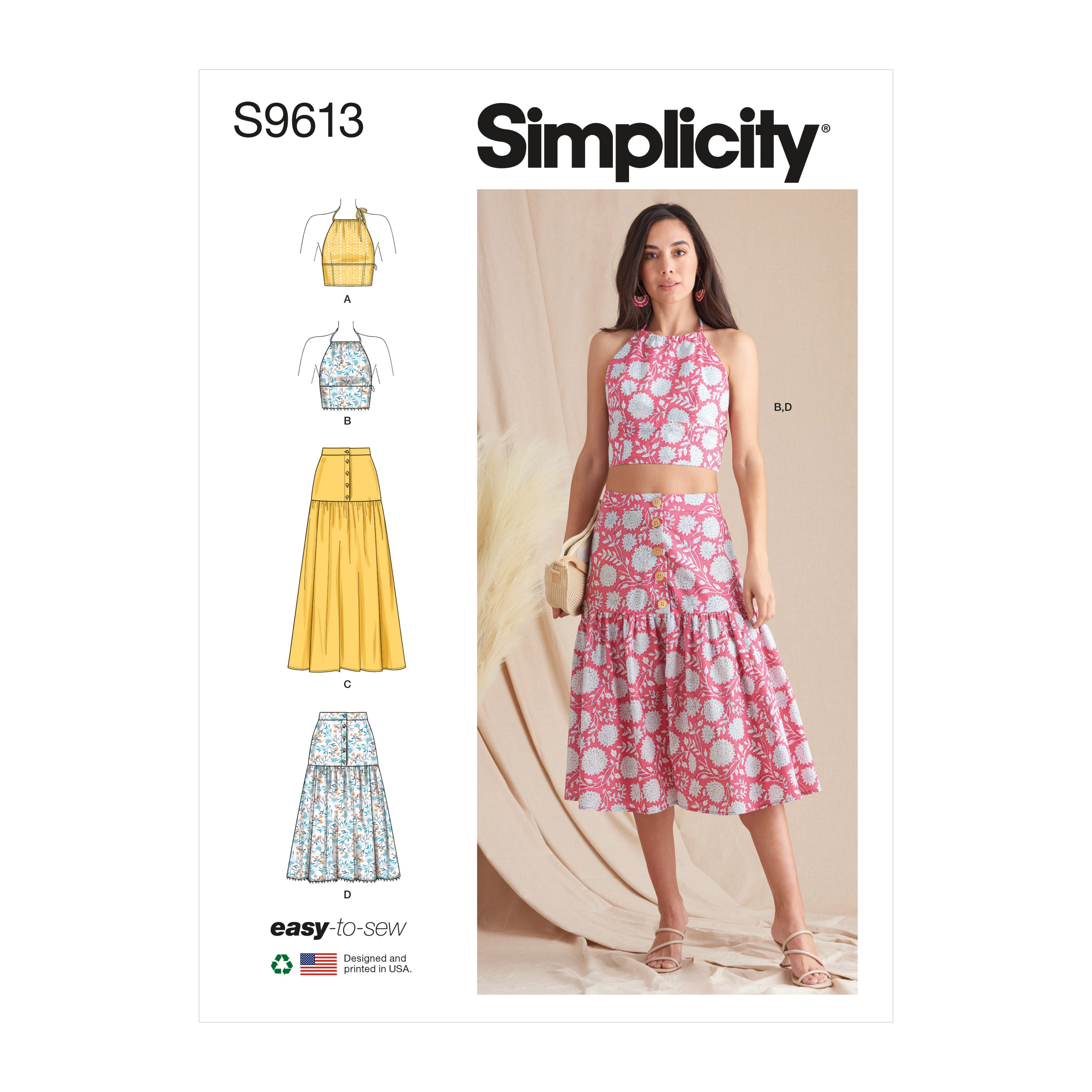 Simplicity Sewing Pattern S9613 MISSES' TOP AND SKIRTS