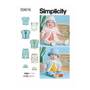 Simplicity Sewing Pattern S9616 BABIES' TEE-SHIRTS, JACKET, PANTS AND HAT-1