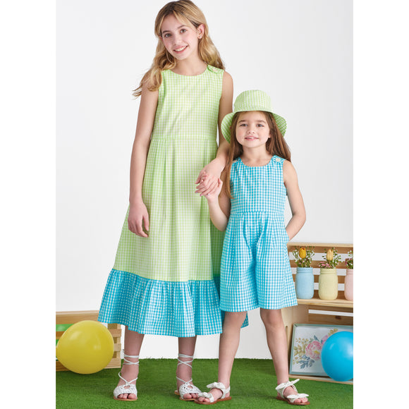 Patrón de costura Simplicity S9617 MONO, PANTALÓN Y VESTIDO PARA NIÑAS Y NIÑAS