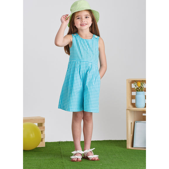 Patrón de costura Simplicity S9617 MONO, PANTALÓN Y VESTIDO PARA NIÑAS Y NIÑAS