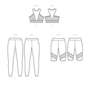 Simplicity Sewing Pattern S9620 MISSES' AND WOMEN'S KNIT SPORTS BRA, LEGGINGS AND BIKE SHORTS BY MADALYNNE INTIMATES-5