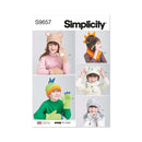 Patrón de costura Simplicity S9657 GORROS Y MANOPLAS PARA NIÑOS EN TALLAS SML Y BUFANDAS CON CAPUCHA-1