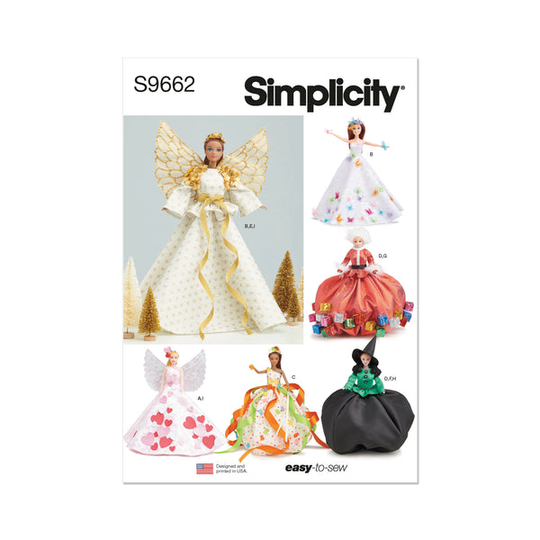 Simplicity Sewing Pattern S9662 HOLIDAY FASHION DOLL CLOTHES