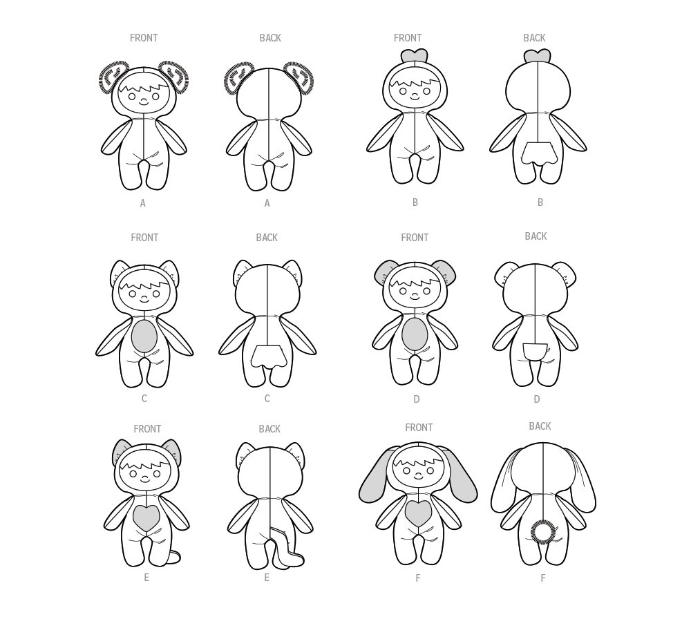 Simplicity Sewing Pattern S9665 PLUSH DOLLS