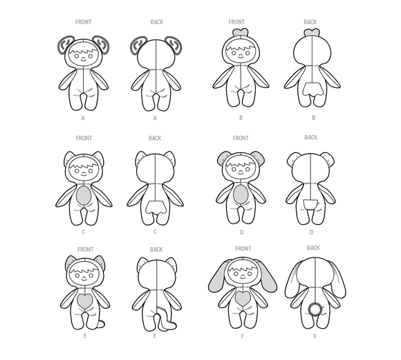 Simplicity Sewing Pattern S9665 PLUSH DOLLS