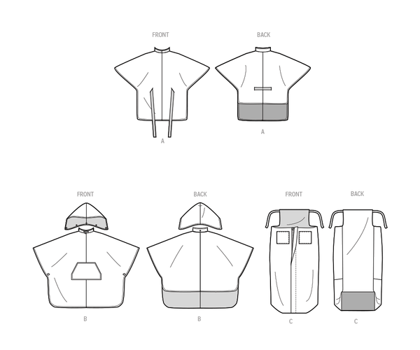 Simplicity Sewing Pattern S9671 PONCHO WITH DETACHABLE HOOD AND WHEELCHAIR BLANKET