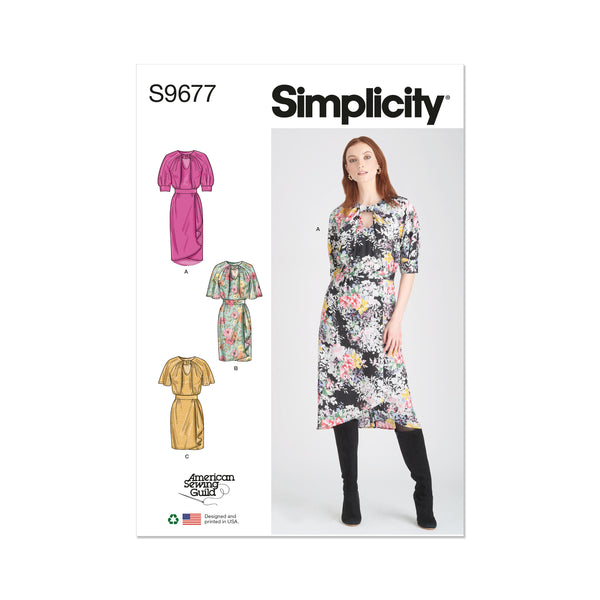 Simplicity Sewing Pattern S9677 MISSES' DRESSES WITH SLEEVE AND LENGTH VARIATIONS - DESIGNED FOR AMERICAN SEWING GUILD