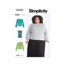 Simplicity Sewing Pattern S9680 WOMEN'S KNIT TOP WITH SLEEVE VARIATIONS-1