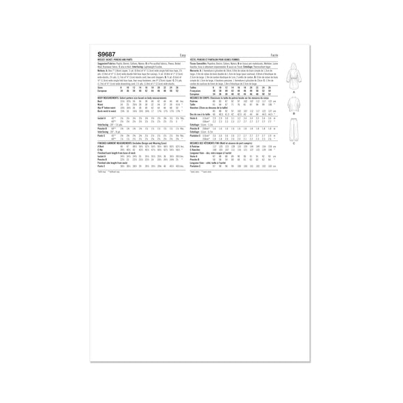 Simplicity Sewing Pattern S9687 MISSES' JACKET, PONCHO AND PANTS BY MIMI G