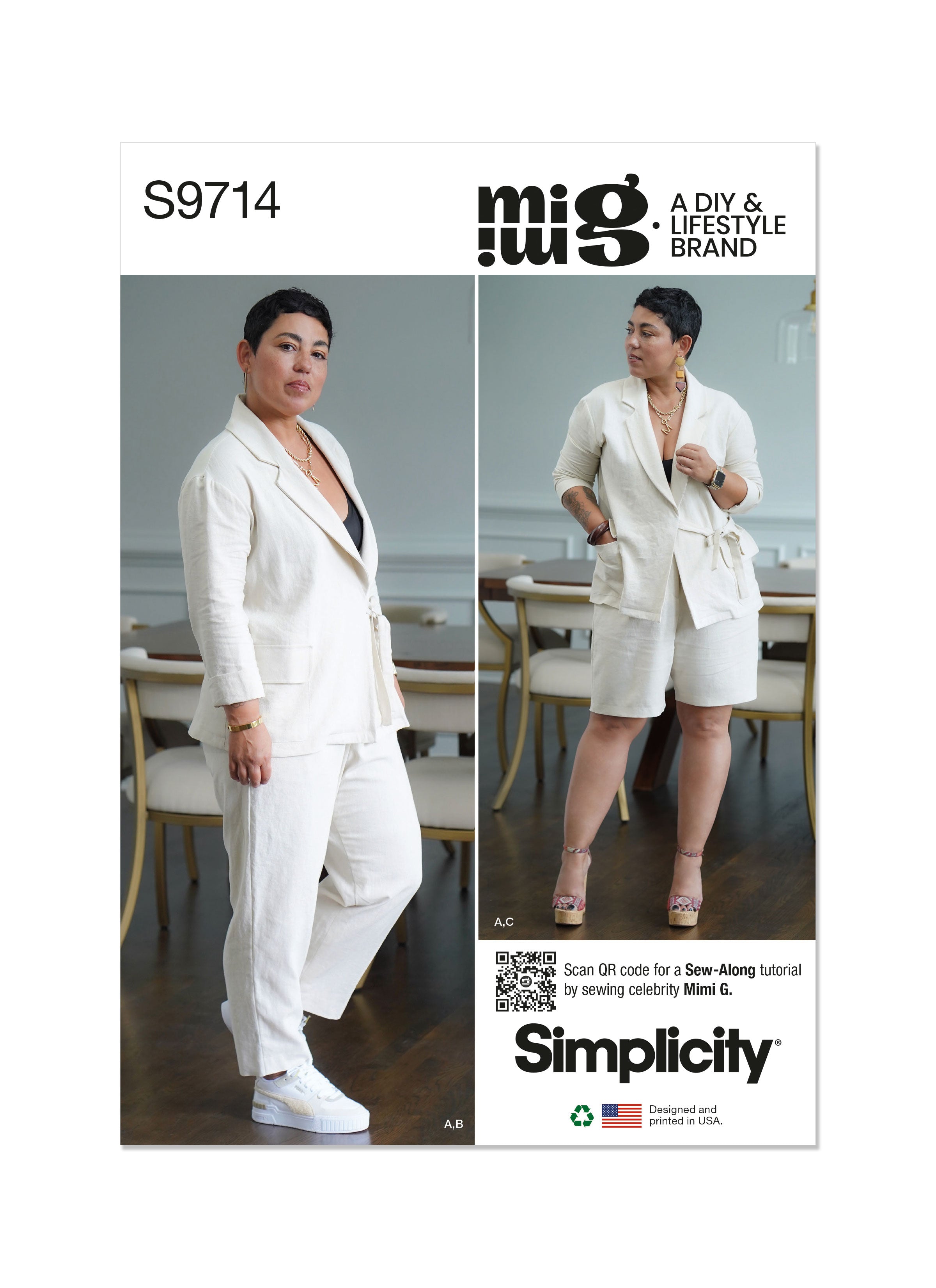 Simplicity Sewing Pattern S9714 MISSES' JACKET, PANTS AND SHORTS BY MIMI G STYLE