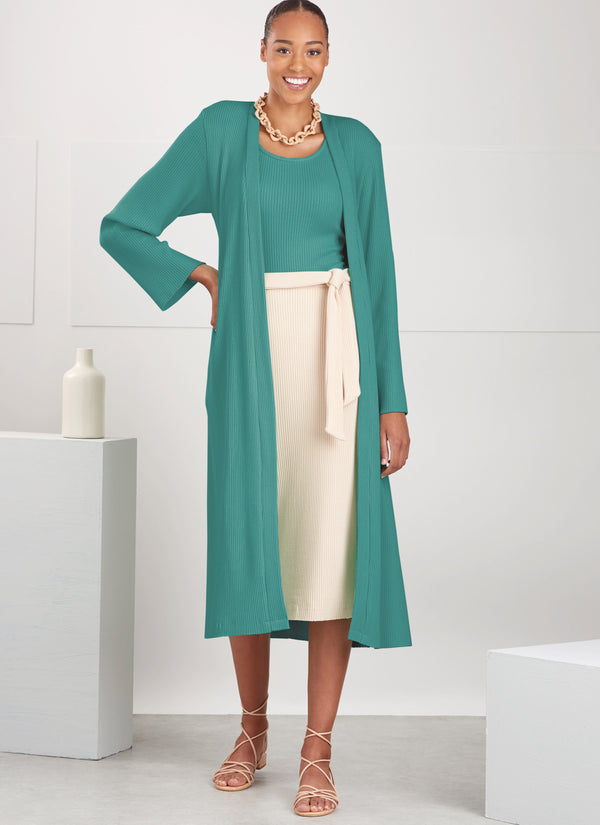 Simplicity Sewing Pattern S9716 MISSES' KNIT TOP, CARDIGAN AND SKIRT