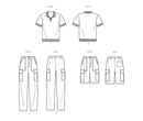 Simplicity Sewing Pattern S9718 MEN'S KNIT TOP, CARGO PANTS AND SHORTS-6