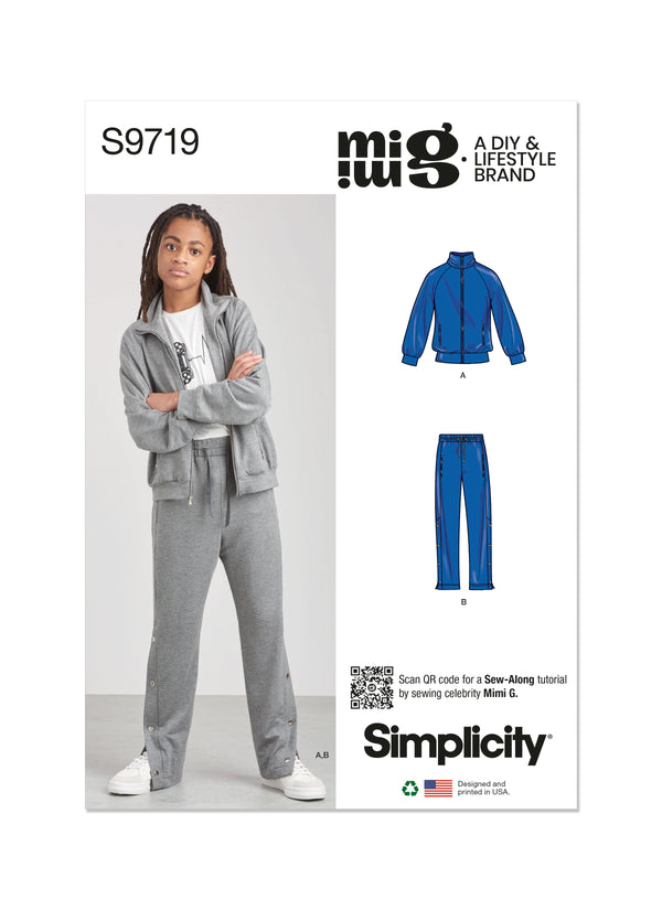 Simplicity Sewing Pattern S9719 BOYS' KNIT JACKET AND PANTS BY MIMI G STYLE