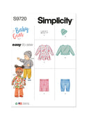 Simplicity Sewing Pattern S9720 BABIES' KNIT DRESS, TOP, PANTS, HAT AND HEADBAND IN SIZES S-M-L