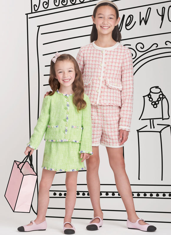 Patrón de costura Simplicity S9721 CHAQUETAS, FALDAS Y PANTALONES CORTOS PARA NIÑOS Y NIÑAS