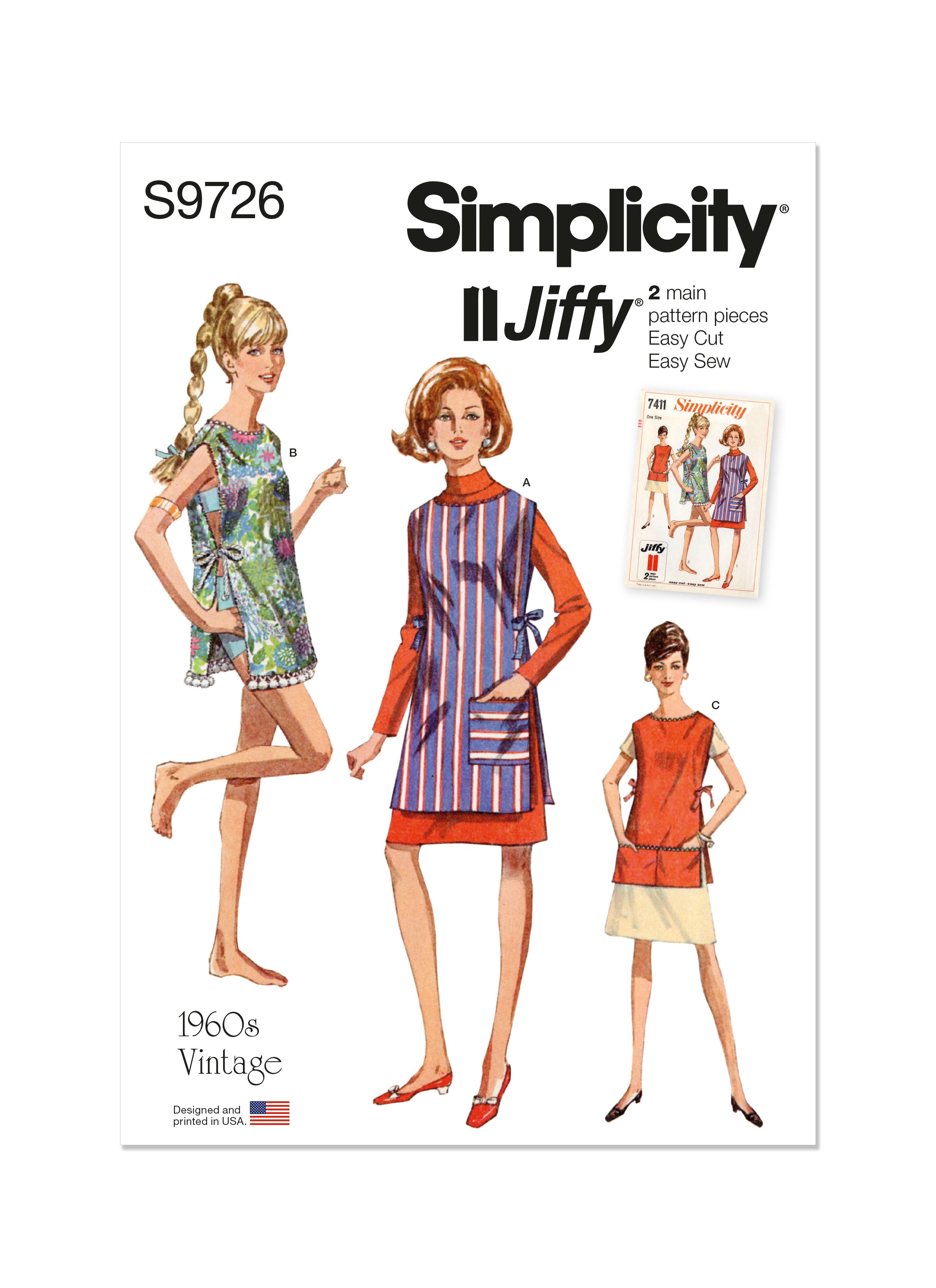 Simplicity Sewing Pattern S9726 MISSES' VINTAGE APRON OR BEACH COVER-UP IN TWO LENGTHS