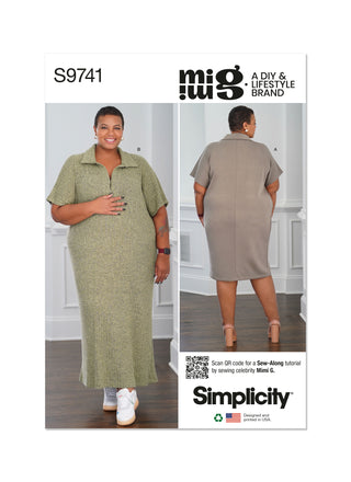 Simplicity Sewing Pattern S9741 WOMEN'S KNIT DRESS IN TWO LENGTHS BY MIMI G STYLE