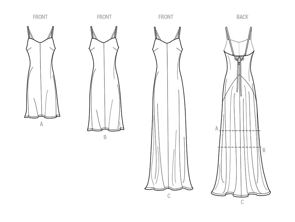 Simplicity Sewing Pattern S9745 MISSES' SLIP DRESS IN THREE LENGTHS