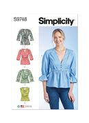 Simplicity Sewing Pattern S9748 MISSES' TOP WITH SLEEVE VARIATIONS-1