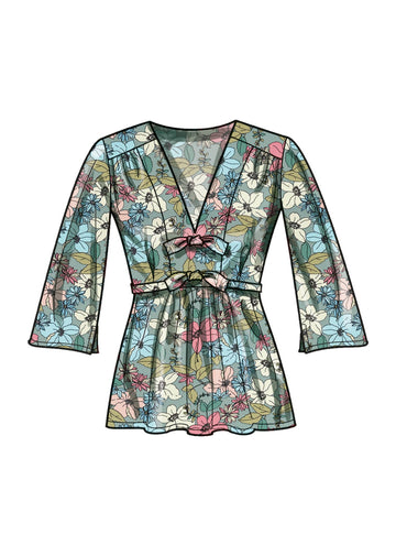 Simplicity Sewing Pattern S9748 MISSES' TOP WITH SLEEVE VARIATIONS - 0