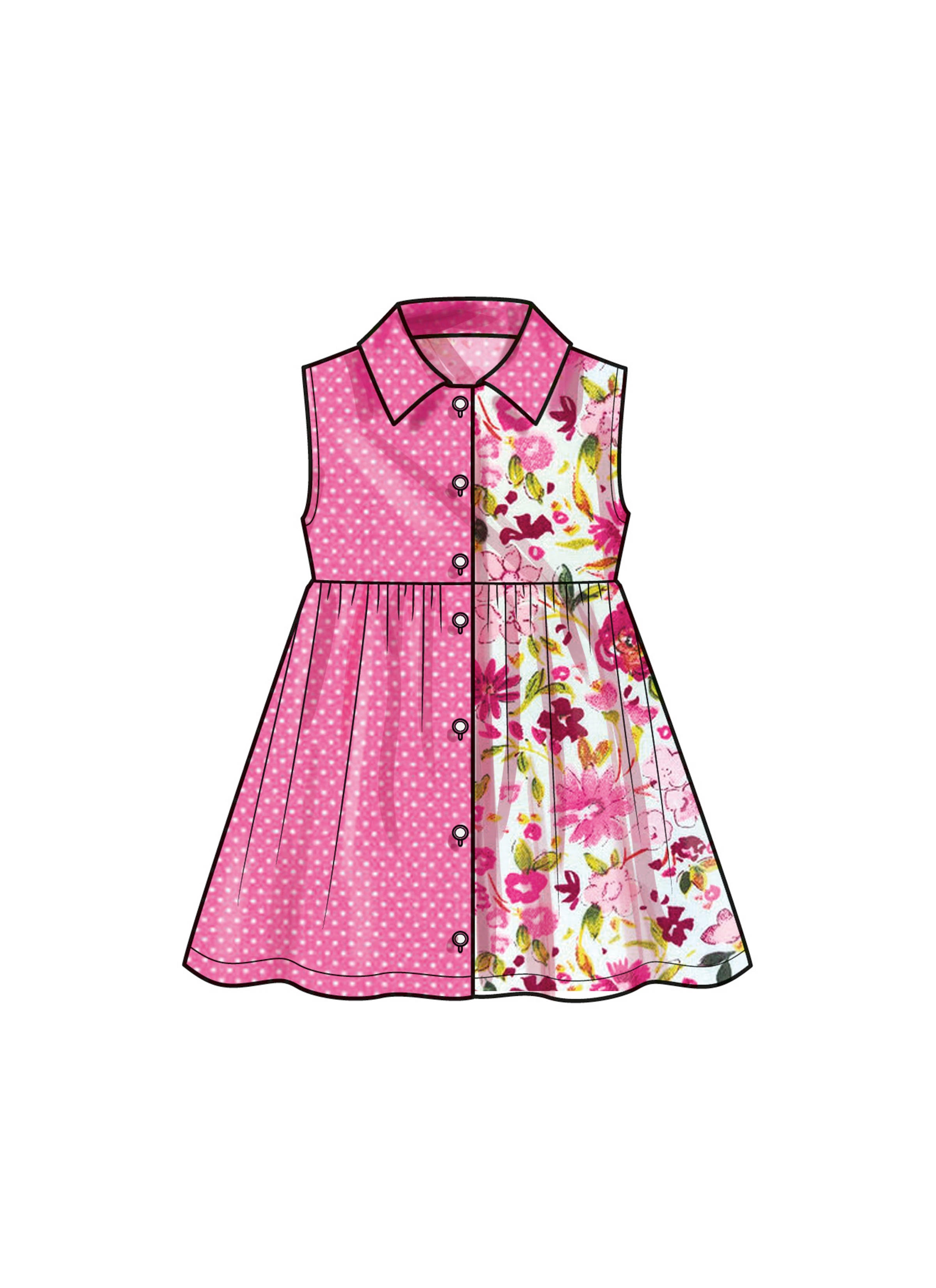 Simplicity Sewing Pattern S9760 TODDLERS' DRESS WITH SLEEVE VARIATIONS