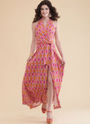 Simplicity Sewing Pattern S9793 MISSES' KNIT FRONT-WRAP HALTER-DRESS IN TWO LENGTHS-2