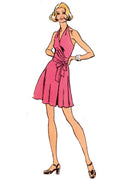 Simplicity Sewing Pattern S9793 MISSES' KNIT FRONT-WRAP HALTER-DRESS IN TWO LENGTHS-3