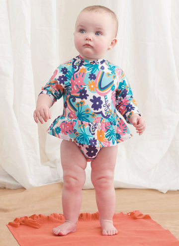 Simplicity Sewing Pattern S9796 BABIES' SWIMSUITS WITH RASH GUARD AND HEADBAND IN ONE SIZE - 0