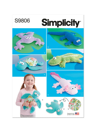 Simplicity Sewing Pattern S9806 PLUSH REPTILES