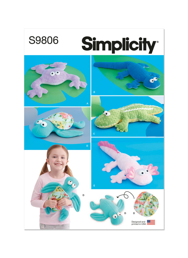 Simplicity Sewing Pattern S9806 PLUSH REPTILES