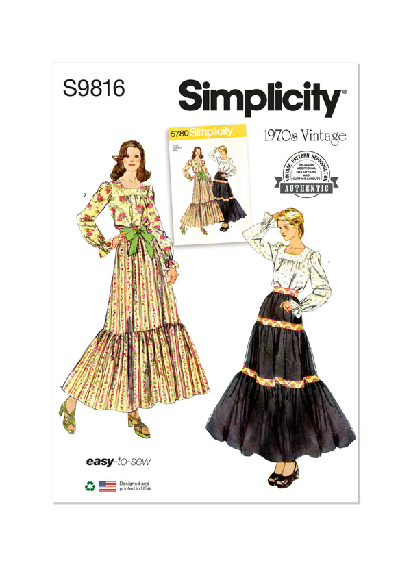 Simplicity Sewing Pattern S9816 MISSES' BLOUSE AND SKIRTS