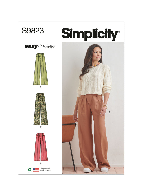 Simplicity Sewing Pattern S9823 MISSES' PANTS