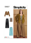 Simplicity Sewing Pattern S9827 WOMEN'S PANTS IN TWO LENGTHS, CAMISOLE AND CARDIGAN-1